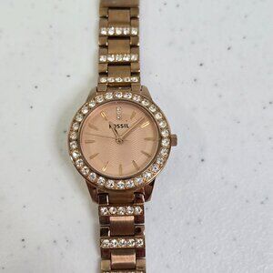 Fossil Women's Jesse Rose Gold-Tone Stainless Steel Bracelet Watch 34mm ES3020